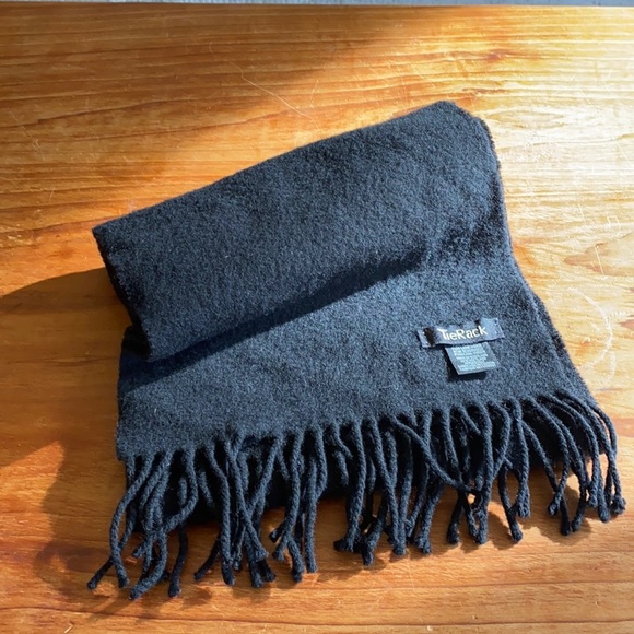 Tie Rack Other - Pure Wool All Black Tie Rack Scarf